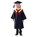 Kindergarten 2025 Graduation Cap and Gown Tassel Sets with Charm 2PCS Graduations Stoles for Kids Grad Party Clothes