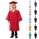 Kindergarten 2025 Graduation Cap and Gown Tassel Sets with Charm 2PCS Graduations Stoles for Kids Grad Party Clothes