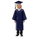 Kindergarten 2025 Graduation Cap and Gown Tassel Sets with Charm 2PCS Graduations Stoles for Kids Grad Party Clothes