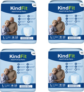 kindfit adult pull-up pants diaperslarge 40 pieceswaist size30-39 inchpack of 4 adult diapers - l