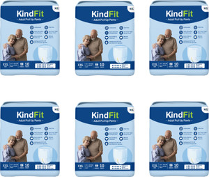 kindfit adult pull-up pants diapersxxl 60 pieceswaist size45-61 inchpack of 6 adult diapers - xxl