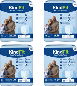 kindfit adult pull-up pants diapersxl 40 pieceswaist size35-54 inchpack of 4 adult diapers - xl