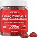 kindnature Evening Primrose Oil Gummies for Women – 1000mg + Black Cohosh – PMS, Perimenopause & Menopause Support – Vegan, Sugar-Free