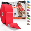 Kinesiology Tape - Waterproof Athletic Sports Tape for Knee, Shoulder, Arm &amp; Back Support | 3-5 Day Adhesion, Hypoallergenic &amp; Latex-Free + Taping Guide (Precut, 2"x100ft Roll, Crimson Red)