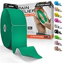 Kinesiology Tape - Waterproof Athletic Sports Tape for Knee, Shoulder, Arm &amp; Back Support | 3-5 Day Adhesion, Hypoallergenic &amp; Latex-Free + Taping Guide (Precut, 2"x100ft Roll, Forest Green)