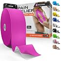Kinesiology Tape - Waterproof Athletic Sports Tape for Knee, Shoulder, Arm &amp; Back Support | 3-5 Day Adhesion, Hypoallergenic &amp; Latex-Free + Taping Guide (Uncut, 2"x100ft Roll, Wild Pink)