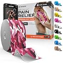 Kinesiology Tape - Waterproof Athletic Sports Tape for Knee, Shoulder, Arm &amp; Back Support | 3-5 Day Adhesion, Hypoallergenic &amp; Latex-Free + Taping Guide (Uncut, 2"x50ft Roll, Wild Pink Camo)