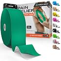 Kinesiology Tape - Waterproof Athletic Sports Tape for Knee, Shoulder, Arm &amp; Back Support | 3-5 Day Adhesion, Hypoallergenic &amp; Latex-Free + Taping Guide (Uncut, 2"x100ft Roll, Forest Green)