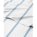 Striped King Size Sheets Set, 4 Pieces, 16" Deep Pocket - Blue Stripe