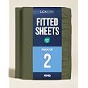 King Fitted Sheet - Pack of 2 Single Fitted Bottom Sheet Only - Sage Green