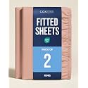 King Fitted Sheet - Pack of 2 Single Fitted Bottom Sheet Only - Mauve