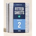 King Fitted Sheet - Pack of 2 Single Fitted Bottom Sheet - Grey Stripes