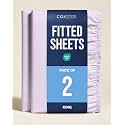 King Fitted Sheet - Pack of 2 Single Fitted Bottom Sheet - Light Lavender