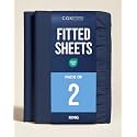 King Fitted Sheet - Pack of 2 Single Fitted Bottom Sheet Only - Navy Blue