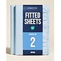 King Fitted Sheet - Pack of 2 Single Fitted Bottom Sheet Only - Sky Blue