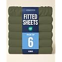 King Fitted Sheet - Pack of 2 Single Fitted Bottom Sheet Only - Sage Green