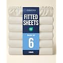 King Fitted Sheet - Pack of 2 Single Fitted Bottom Sheet Only - Off White