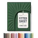 King Fitted Sheet - Single Fitted Sheet Only - Deep Pockets - Emerald Green
