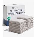 King Fitted Sheet - Single Fitted Sheet Only - Deep Pockets - Light Grey
