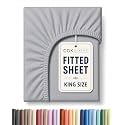 King Fitted Sheet - Single Fitted Sheet Only - Deep Pockets - Steel Blue
