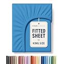 King Fitted Sheet - Single Fitted Sheet Only - Deep Pockets - Royal Blue