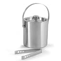 King International Stainless Steel Insulated Double Walled Ice Bucket with Lid & Handle, 1.5L, Ice Tong, Ice Cold for 6 Hours, Bar Tools for Home Bar Accessories, Mini Bar