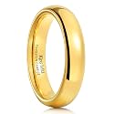 King Will Men's Women's Tungsten Carbide Ring 24k Gold Plated Rose Gold Plated Domed Polished Finish Wedding Band