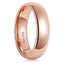King Will Men's Women's Tungsten Carbide Ring 24k Gold Plated Rose Gold Plated Domed Polished Finish Wedding Band