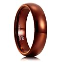 King Will Men's Women's Tungsten Carbide Ring 24k Gold Plated Rose Gold Plated Domed Polished Finish Wedding Band