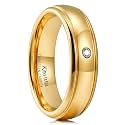 King Will Men's Women's Tungsten Carbide Ring 24k Gold Plated Rose Gold Plated Domed Polished Finish Wedding Band