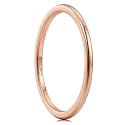 King Will Men's Women's Tungsten Carbide Ring 24k Gold Plated Rose Gold Plated Domed Polished Finish Wedding Band