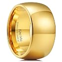 King Will Men's Women's Tungsten Carbide Ring 24k Gold Plated Rose Gold Plated Domed Polished Finish Wedding Band