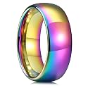 King Will Men's Women's Tungsten Carbide Ring 24k Gold Plated Rose Gold Plated Domed Polished Finish Wedding Band