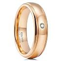 King Will Men's Women's Tungsten Carbide Ring 24k Gold Plated Rose Gold Plated Domed Polished Finish Wedding Band