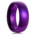 King Will Men's Women's Tungsten Carbide Ring 24k Gold Plated Rose Gold Plated Domed Polished Finish Wedding Band