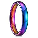 King Will Men's Women's Tungsten Carbide Ring 24k Gold Plated Rose Gold Plated Domed Polished Finish Wedding Band