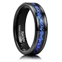King Will Mens Wedding Band with Foils Inlay, Black/Silver/Gold