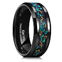 King Will Mens Wedding Band with Foils Inlay, Black/Silver/Gold
