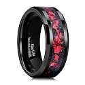 King Will Mens Wedding Band with Foils Inlay, Black/Silver/Gold