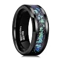 King Will Mens Wedding Band with Foils Inlay, Black/Silver/Gold