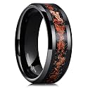King Will Mens Wedding Band with Foils Inlay, Black/Silver/Gold