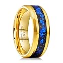 King Will Mens Wedding Band with Foils Inlay, Black/Silver/Gold