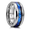 King Will Mens Wedding Band with Foils Inlay, Black/Silver/Gold