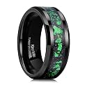 King Will Mens Wedding Band with Foils Inlay, Black/Silver/Gold