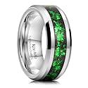 King Will Mens Wedding Band with Foils Inlay, Black/Silver/Gold
