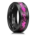 King Will Mens Wedding Band with Foils Inlay, Black/Silver/Gold