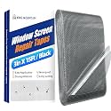 KING MOUNTAIN Black Window Screen Repair Tape,3inX15FT Heavy Duty Screen Repair Kit for Window Screen and Screen Door Tears Holes,Strong Adhesive & Waterproof Window Screen Patch, Weather Resistant