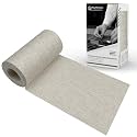 KING MOUNTAIN Linen Fabric Iron-on Repair Patch, Inside&amp;Outside Fabric Repair Patch, 3"x60" with Backing Glue Linen Repair Decorative Patch kit (Cream-Gray)