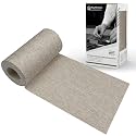 King Mountain Premium Linen Fabric Iron-on Repair Patch, Inside&Outside Fabric Repair Patch, 3"x60" with Backing Glue Linen Repair Decorative Patch kit (Linen-3"x60", Rice Coffee)