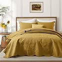 King Quilt Set Bedspread Coverlet Bedding Floral Ochre106"x96"